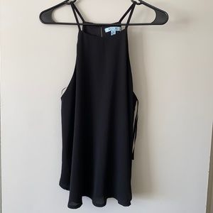High neck black tank top